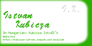 istvan kubicza business card